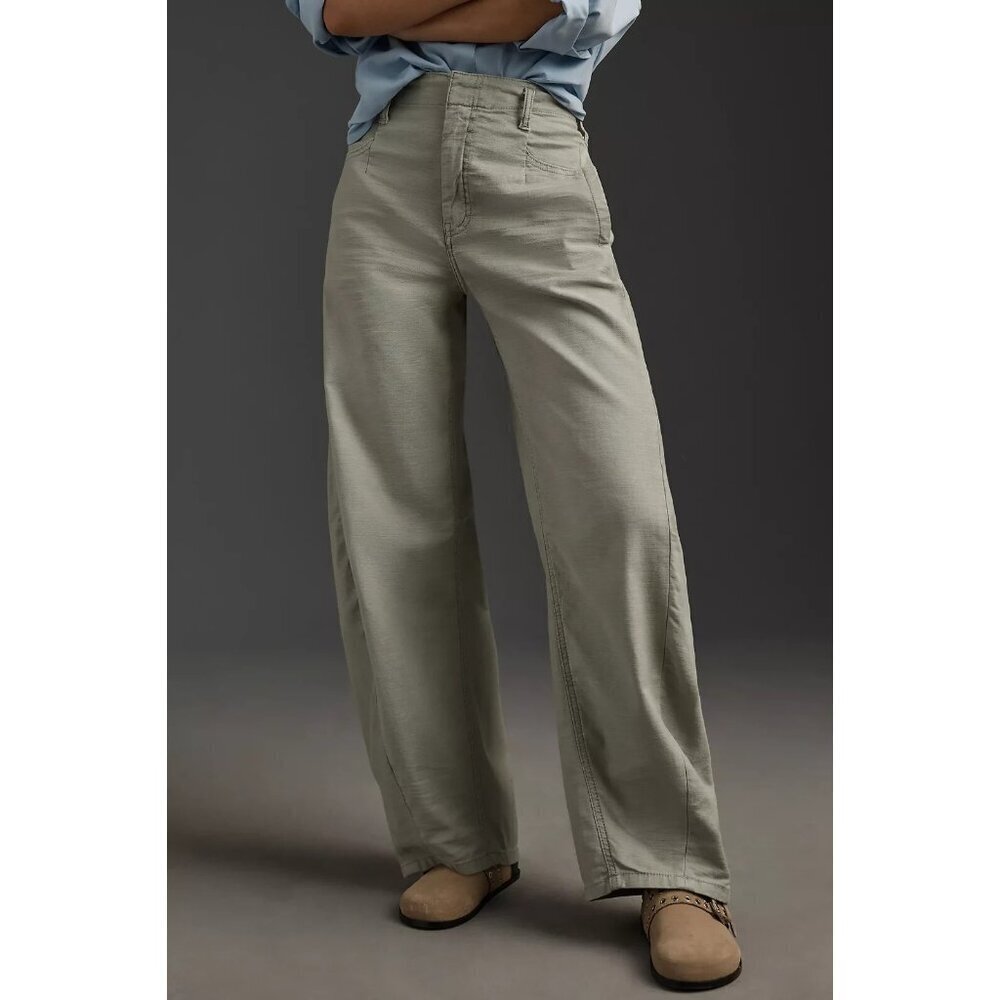Pilcro Anthropologie Wide-Leg Pants in Sage Green